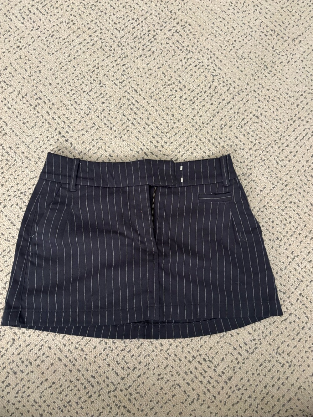 American Eagle Outfitters Navy Pinstripe Mini Skirt